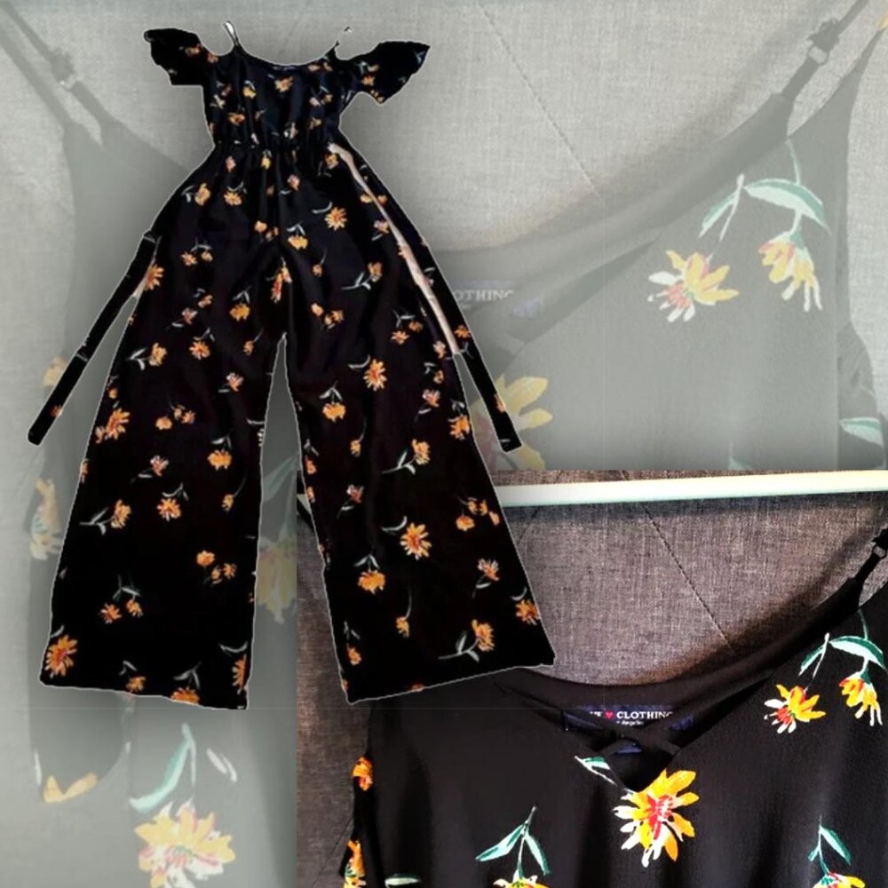 PANTS & JUMPSUIT & ROMPER ONE CLOTHING Women'sX SMALL Black / Floral Print